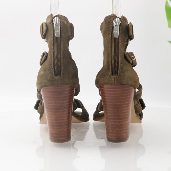 Marc Fisher Womens Calinda Sandal Size 9.5 Olive Green Suede Block Heel Bootie - Picture 7 of 13